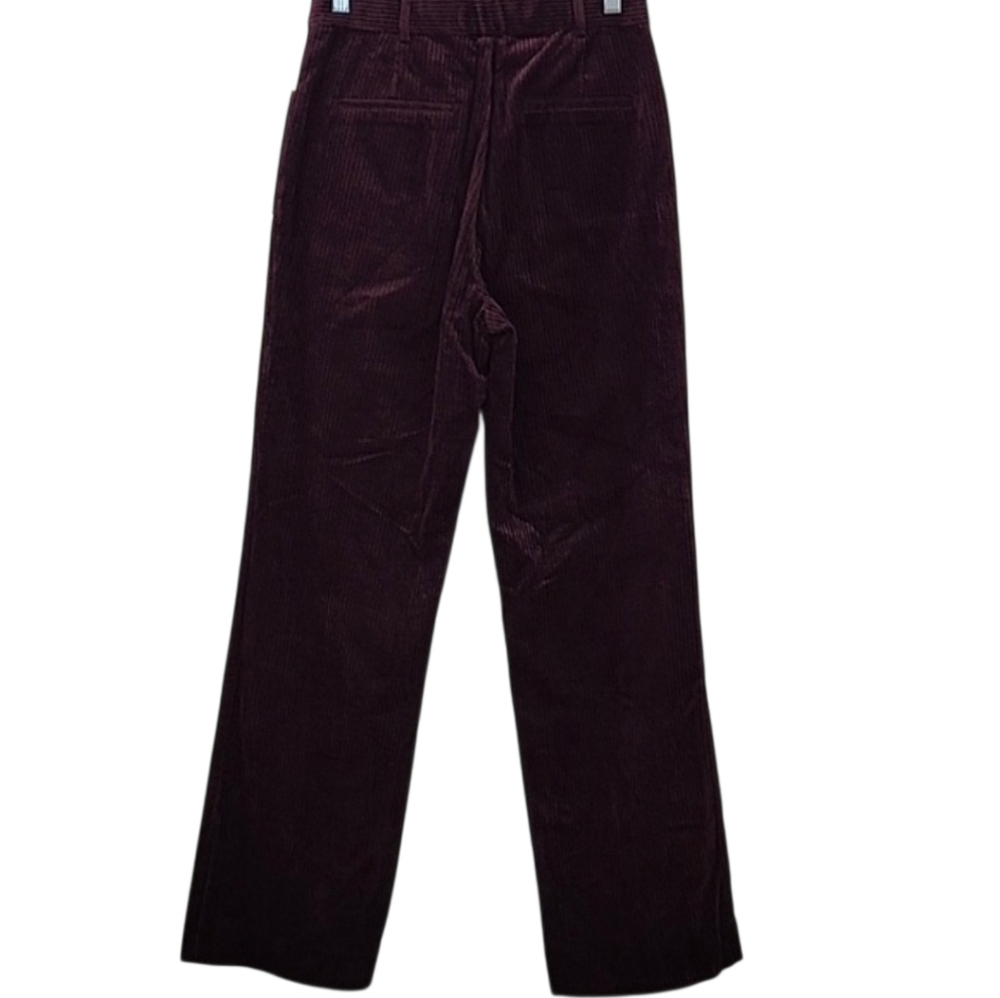 Zara Deep Purple Corduroy Straight Leg Pants Size Small - Picture 3 of 16